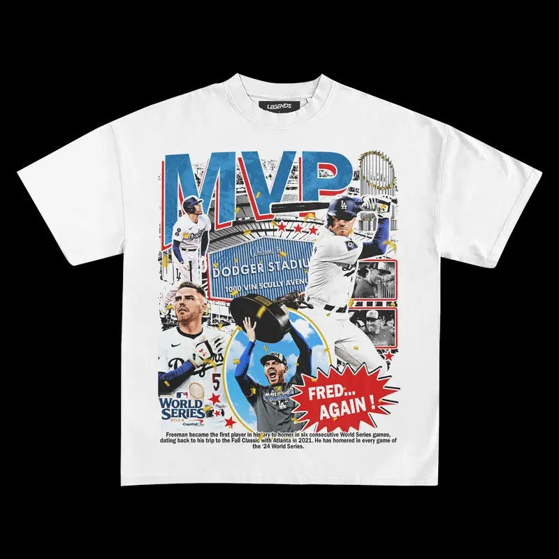 FREDDIE FREEMAN MVP 2024 VINTAGE TEE | MEN'S GRAPHIC T-SHIRT SWEATSHIRT HOODIE | GIFT FOR FAN | PureTeeCo.com