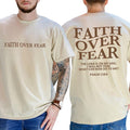 Faith Over Fear 2-Sided Shirt, Christian T-shirt, Jesus Saves Tee, Aesthetic Jesus Apparel, Religious Shirt, Bible Verse...