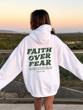 Faith Over Fear Hoodie, Christianity Religious Sweatshirt Gift, Trendy Aesthetics Christian Merch, Scriptural Bible Verse...
