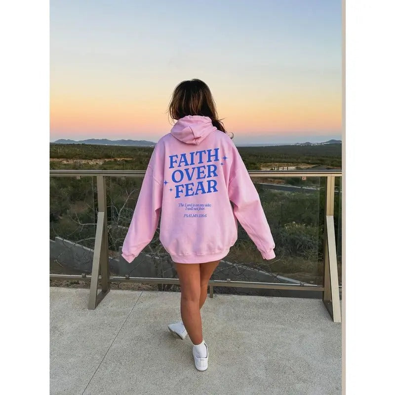 Faith Over Fear Hoodie, Jesus Hoodie, Trendy Hoodie, Bible Verse Hoodie, Bible Verse, Christian Hoodies, Christian ...