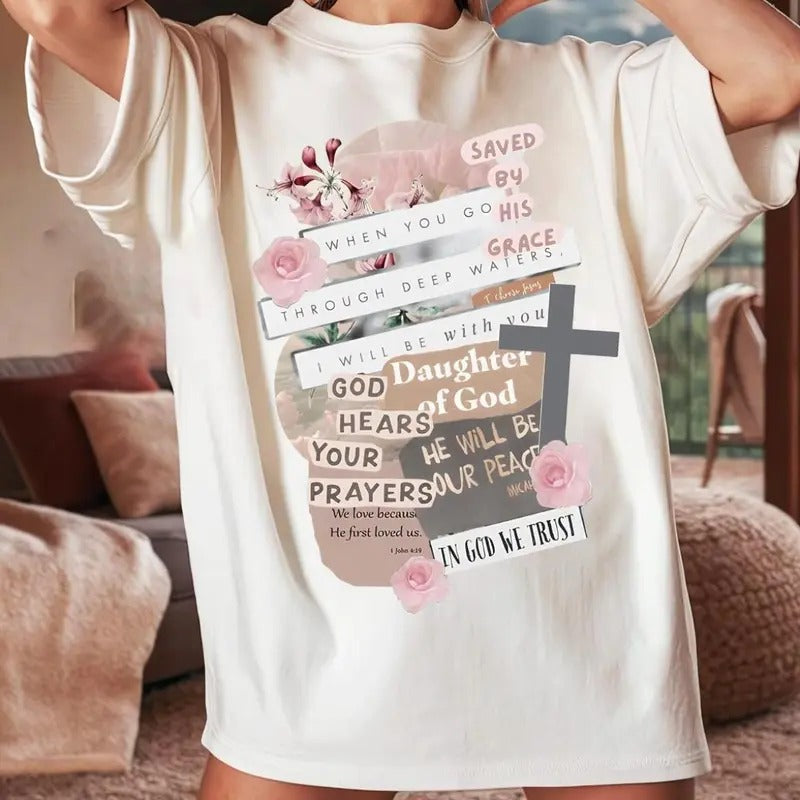 Faith Shirt, Christian Shirt, Jesus Shirt, Collage Shirt, God Shirt, Relaxed Fit, Easygoing Feel, Soft Touch, Feels Like...