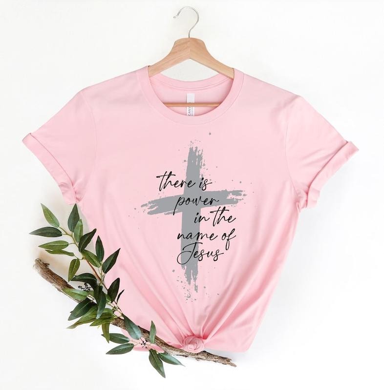 Faith Shirt,There is Power in The Name of Jesus Shirt, Faith Cross Shirt, Christian Gift, Faith Cross, Vertical Cross,...