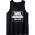 Faith Weights And Protein Shakes Funny Gym Workout Christian Unisex 3X-Large Black Sleeveless V-Neck Tank Top Made in USA...