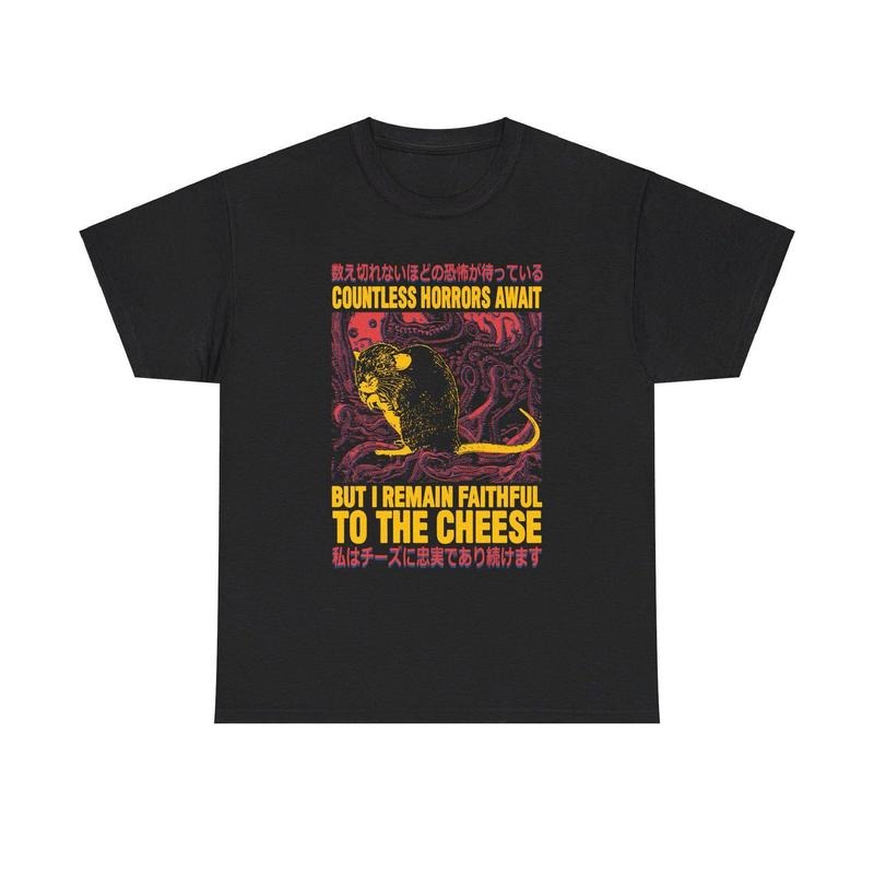 Faithful to the Cheese Japanese Horror Rat T-Shirt Hoodie, Sweatshirt | PureTeeCo.com