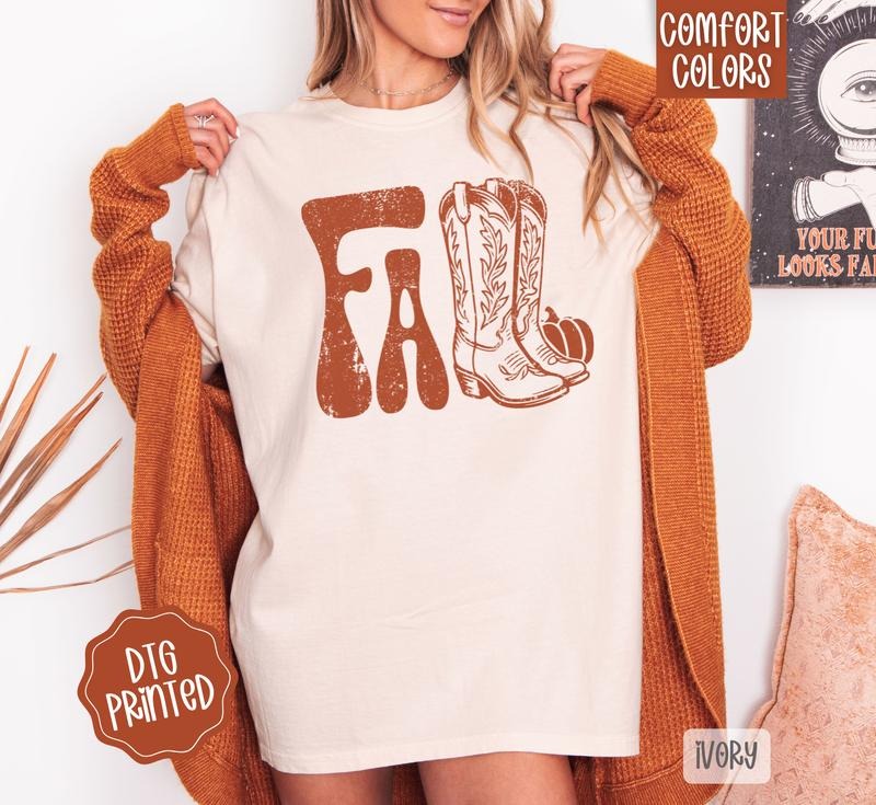 Fall Boots Shirt Comfort Colors, Trendy Autumn Tshirt Hoodie, Sweatshirt | PureTeeCo.com