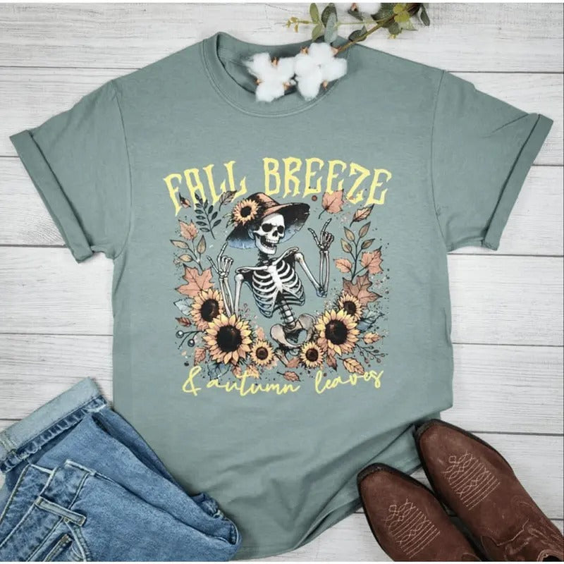 Fall Breeze Autumn Leaves Graphic Tee Hoodie, Sweatshirt | PureTeeCo.com