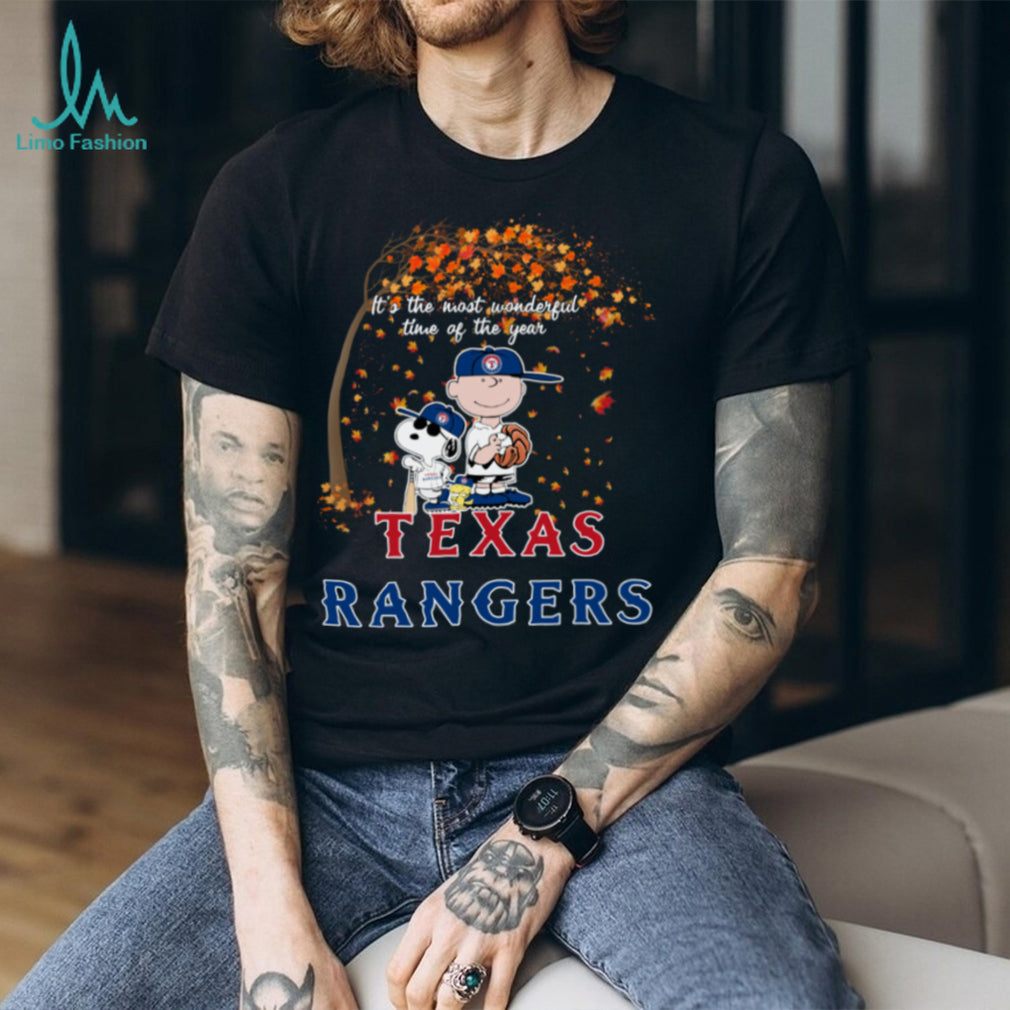 Fall ItS The Most Wonderful Time Of The Year Peanuts Characters X Texas Rangers Shirt