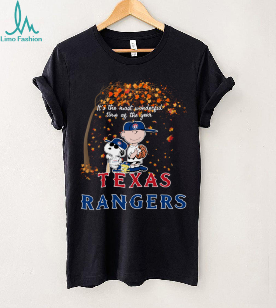 Fall ItS The Most Wonderful Time Of The Year Peanuts Characters X Texas Rangers Shirt
