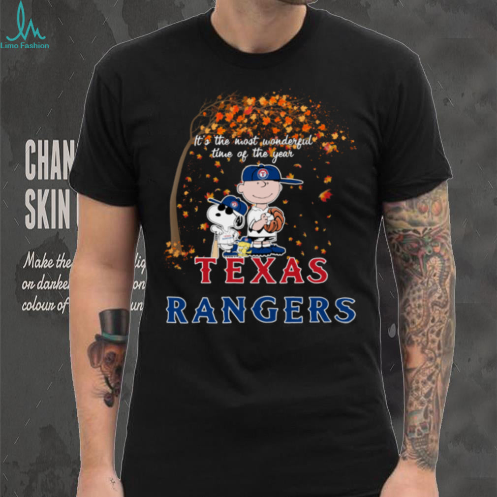Fall ItS The Most Wonderful Time Of The Year Peanuts Characters X Texas Rangers Shirt