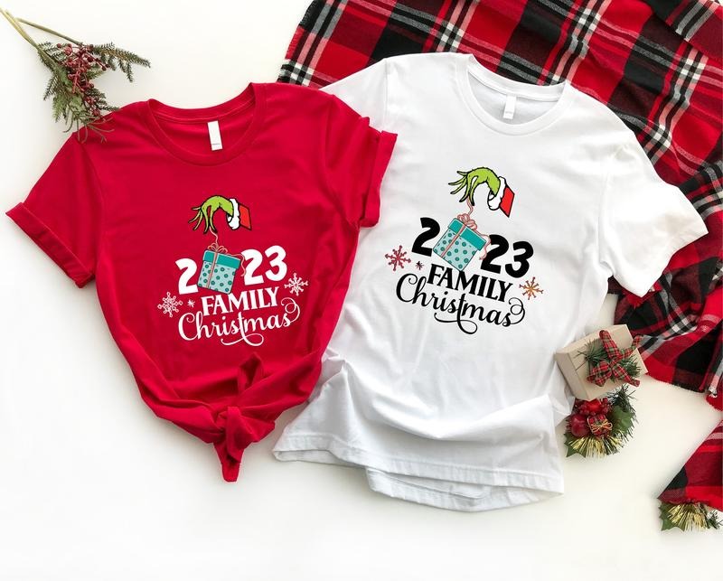 Family Christmas 2023 Shirt, Matching Family Christmas Party Tee, Xmas Family Gathering T-shirts, Winter Holiday Cousin...