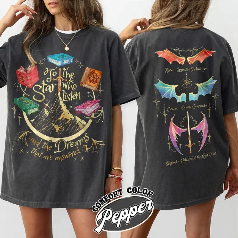Fan Of ACOTAR Series Two Sided Comfort Color Shirt,Velaris Shirt Acotar Velaris City Of Starlight,Rhysand Shirt,The Bat...