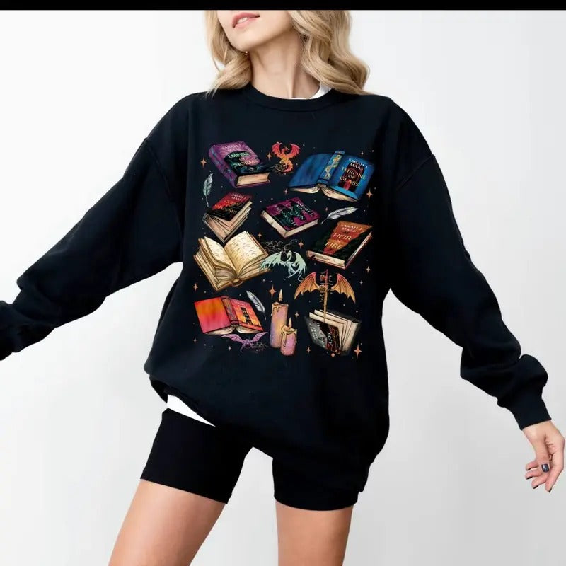 Fan Of Throne Of Glass Series One Sided Sweatshirt, 7 books in Throne Of Glass Series T-Shirts, Hoodie | PureTeeCo.com