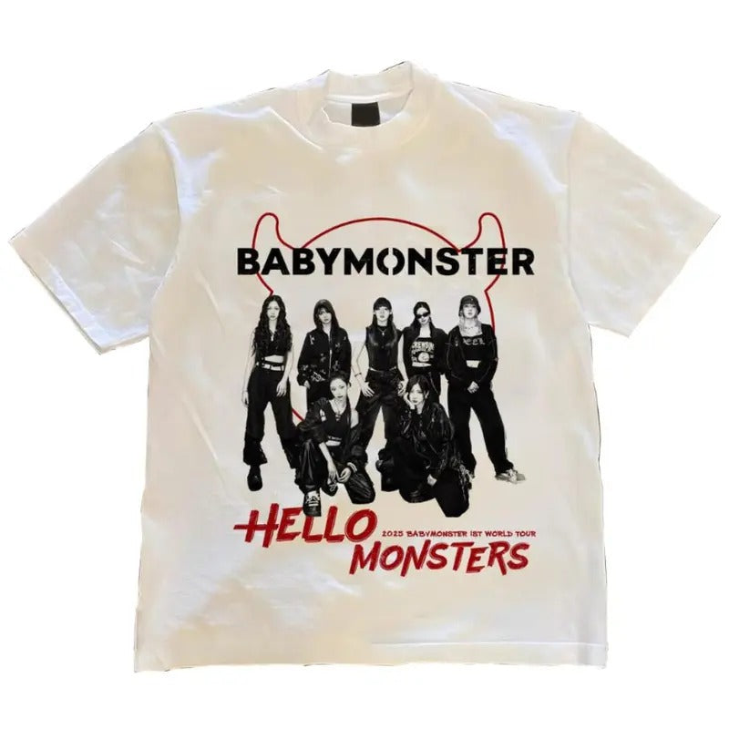 Fans Gift Babymonster Retro Style World Tour Shirt 2025 Edition Hoodie, Sweatshirt | PureTeeCo.com