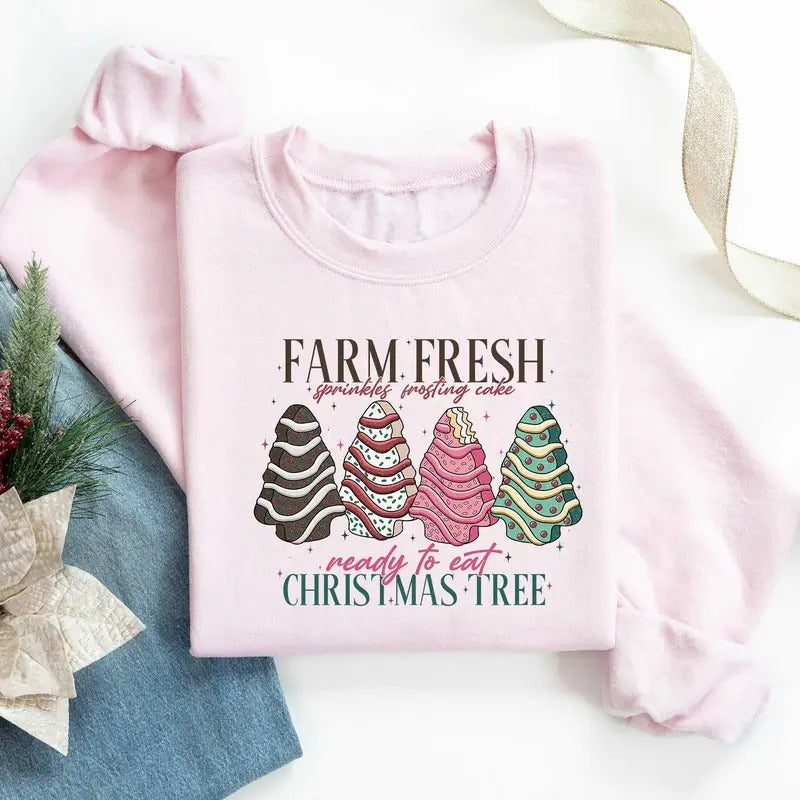 Farm Fresh Sprinkles Frosting Cake Ready to Eat Sweatshirt - Unisex Size - Fabric, Pullover T-Shirts, Hoodie | PureTeeCo.com