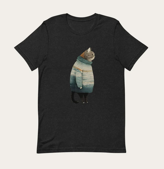 Fat Gray Cat T-shirt thd Hoodie, Sweatshirt | PureTeeCo.com