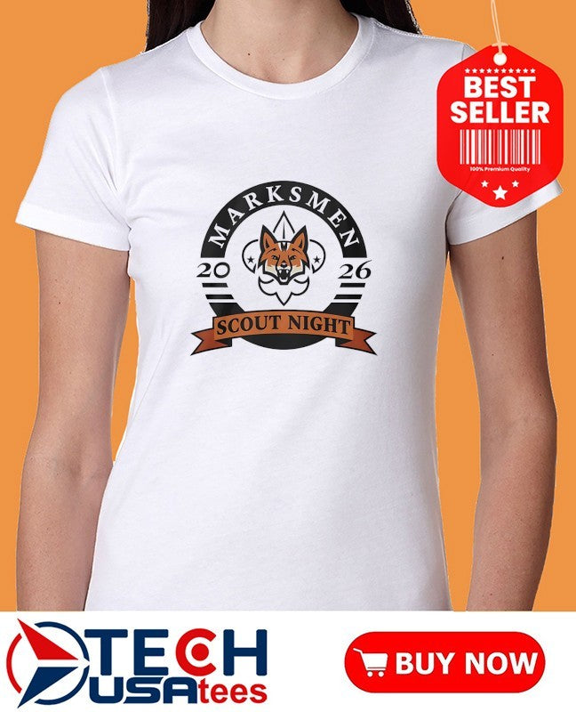 Fayetteville Marksmen Hockey Scout Night 2026 logo shirt