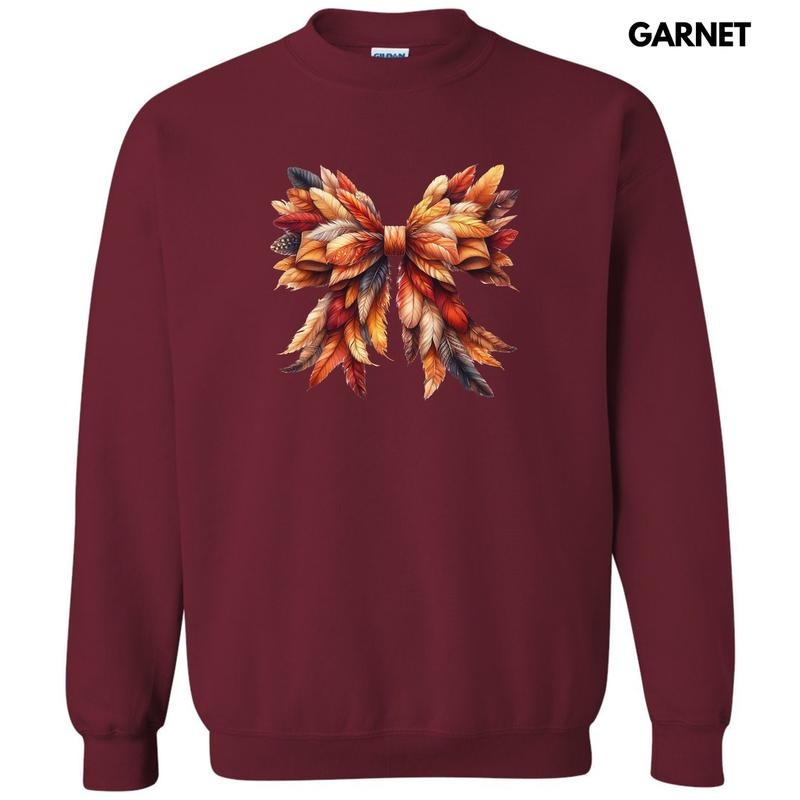 Feather Autumn Bow Sweatshirt 'NLB T-Shirts, Hoodie | PureTeeCo.com