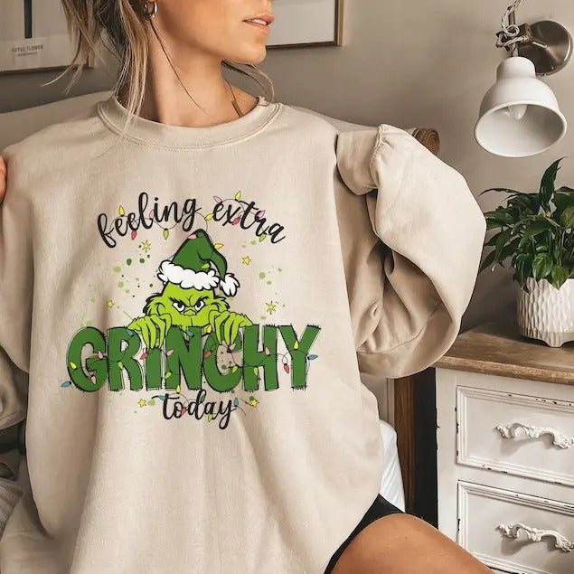 Feeling Extra Griiinchmas Today Christmas Sweatshirt, Funny Griiinchmas Shirt, Griiinchmas Sweatshirt, Griiinchmas...