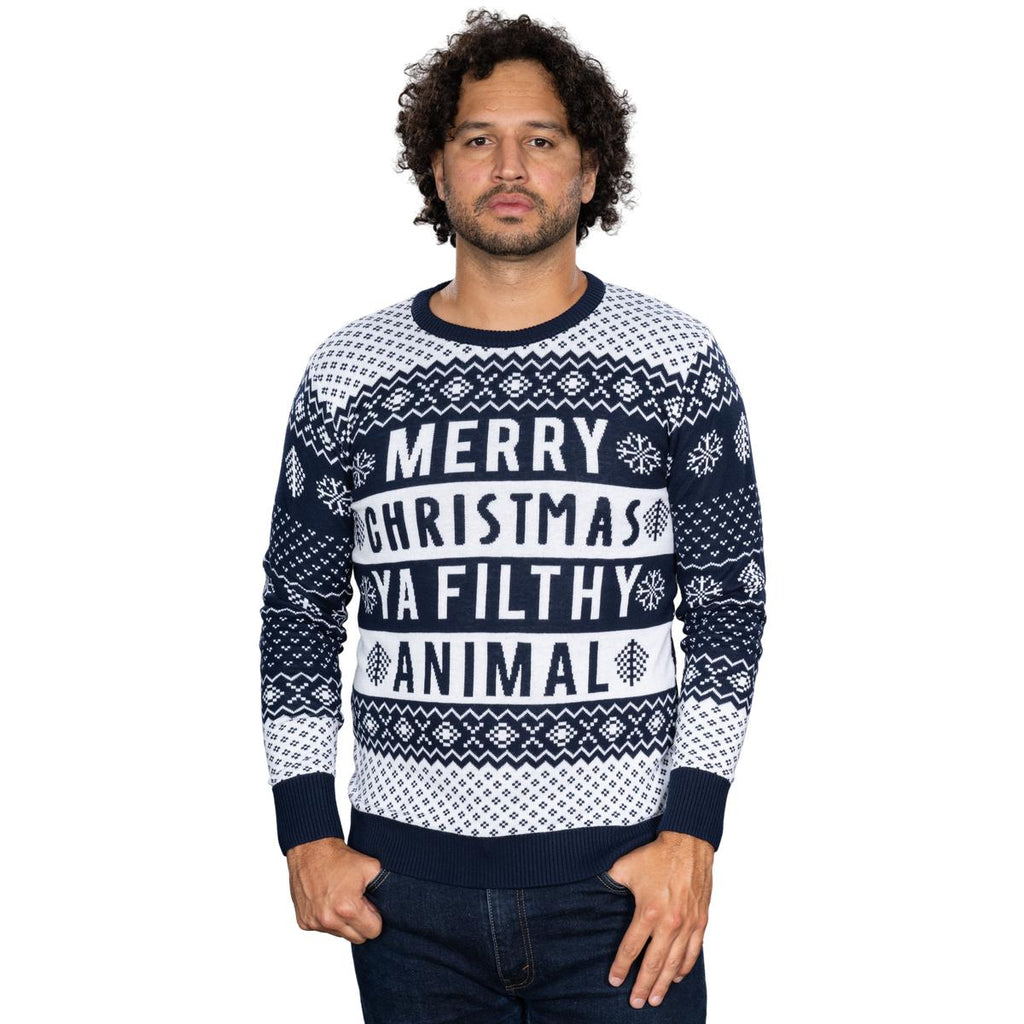 Filthy Animal Navy Ugly Christmas Adult Unisex Sweater