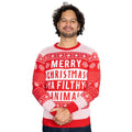 Filthy Animal Adult Unisex Ugly Christmas Holiday Red Sweater