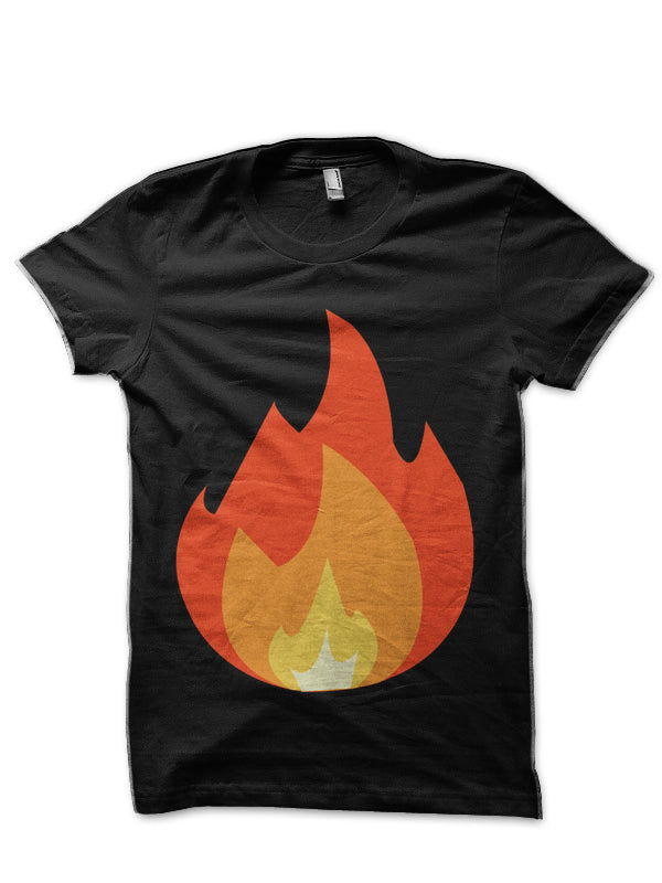 Fire Emoji Black T-Shirt Hoodie, Sweatshirt | PureTeeCo.com