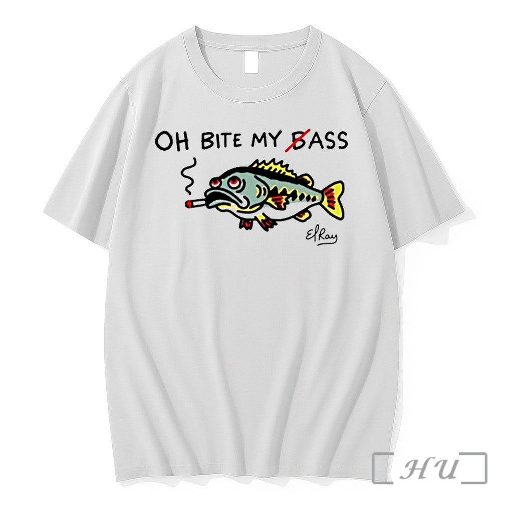 Fish Smoking Oh Bite My Bass Tshirts Sweater Hoodie Jpg