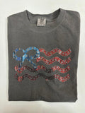 Flag Coquette Spangled Comfort Colors T-Shirt Hoodie, Sweatshirt | PureTeeCo.com