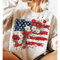 Floral American Flag Shirt, 4th of July Tee,  America , Patriotic  Design, Coquette 4th Of July , Retro 4th of July ...