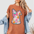 Floral Bunny Easter Shirt, Cute Spring Bunny Tee, Pastel Easter Outfit for Women, Colorful Bunny Graphic Shirt Hoodie,...