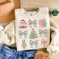 Floral Christmas Nutcracker Shirt, Pink & Green Coquette Bow Sweatshirt, Girly Christmas, Merry Christmas, Preppy Pink...