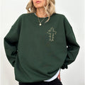 Floral Cross Sweatshirt, Faith Based Christian Sweaters for Girls, Christian Crewneck, Religious Tops, Jesus Apparel,...