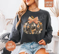 Floral Ghost Pumpkin Comfort Colors Long Sleeve T-Shirt, Cute Women's Fall Tee Hoodie, Sweatshirt | PureTeeCo.com