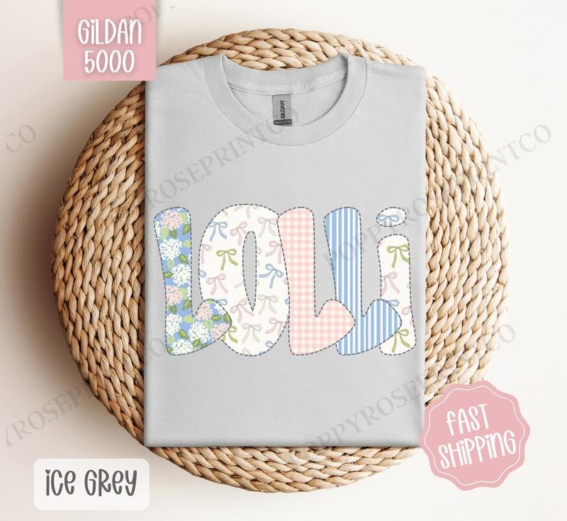 Floral Lolli Gildan Shirt, Cute Spring Grandma Tshirt, Coquette Lolli Tee Hoodie, Sweatshirt | PureTeeCo.com