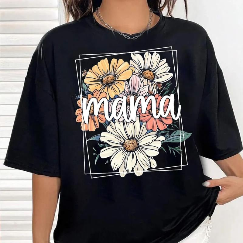 Floral Mama Shirt, Mama Flower Tee, Mothers Day Gift Trendy Style Hoodie, Sweatshirt | PureTeeCo.com
