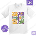 Floral Mardi Gras Bows Kids Shirt - Louisiana Parade Boho Children's Tshirt