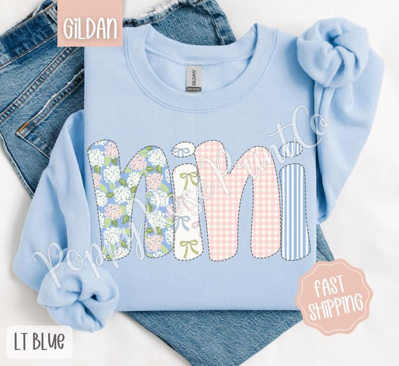Floral Nini Sweatshirt, Cute Spring Grandma Sweater, Coquette Flower Crewneck, Mother's Day, Gift for Her T-Shirts, Hoodie