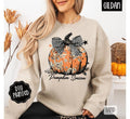 Floral Pumpkin Season Sweatshirt, Trendy Women's Fall Crewneck T-Shirts, Hoodie | PureTeeCo.com