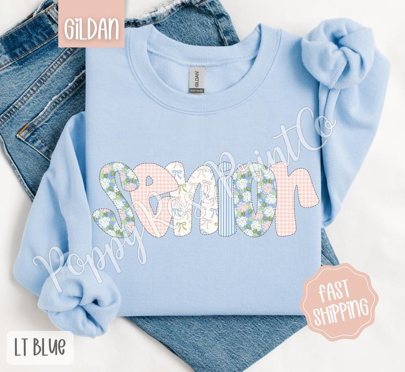Floral Senior Sweatshirt, Cute Spring Graduation Sweater, Coquette Flower Crewneck, Gift for Her T-Shirts, Hoodie