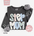 Floral Step Mom Comfort Colors Sweatshirt, Cute Spring Mama Sweater, Coquette Flower Crewneck, Mother's Day Gift...