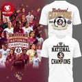 Florida State Seminoles 2025 NCAA Womens Soccer National Champions Two Sided Shirt