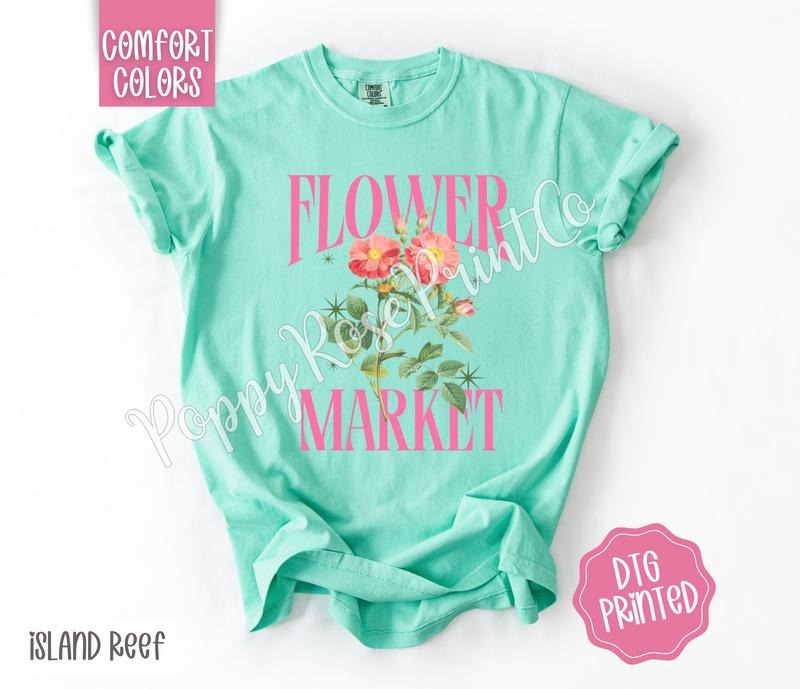 Flower Market Comfort Colors Tshirt, Fruit Summer Shirt, Cute Women's Tee, Gift For Her Hoodie, Sweatshirt | PureTeeCo.com