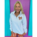 Football Embroidered Bow Quarter Zip T-Shirts, Hoodie, Sweatshirt | PureTeeCo.com