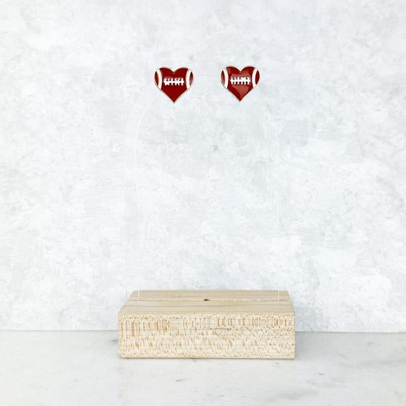 Football Heart Stud Earrings *Final Sale* T-Shirts, Hoodie, Sweatshirt | PureTeeCo.com