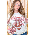 Football Pink Bow Rhinestone Graphic Sweatshirt T-Shirts, Hoodie | PureTeeCo.com