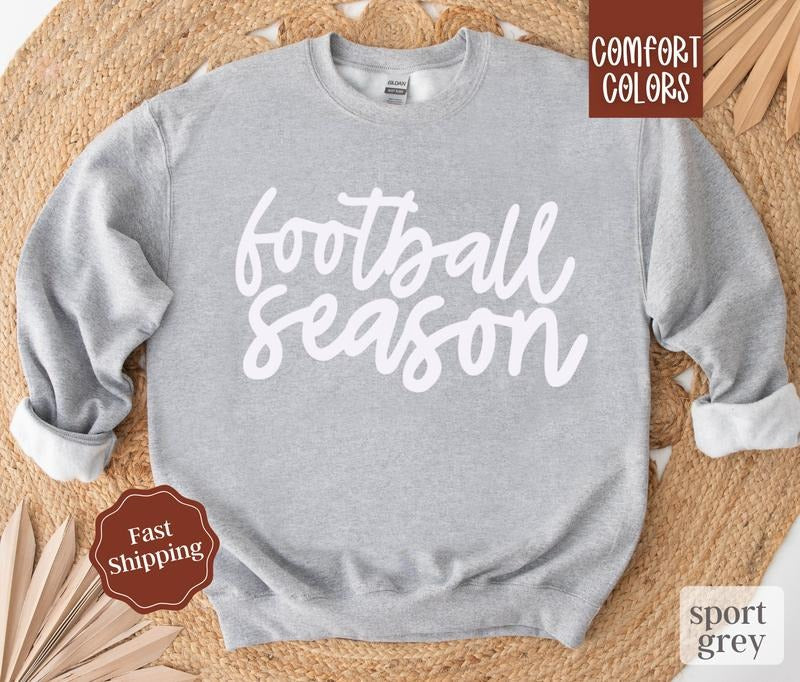 Football Season Sweatshirt, Game Day Football Crewneck, Womens Sweatshirt, Fall Sweater T-Shirts, Hoodie | PureTeeCo.com
