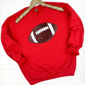 Football Sequin Patch Sweatshirt T-Shirts, Hoodie | PureTeeCo.com