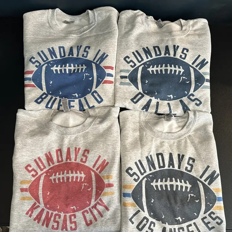 Football Sweatshirt Sundays In Your City T-Shirts, Hoodie | PureTeeCo.com