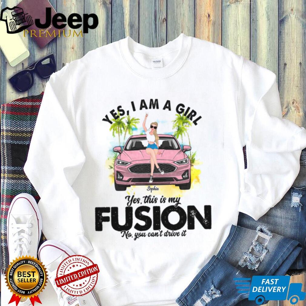Ford Fusion Car Girl Custom Name Palm Trees Shirt