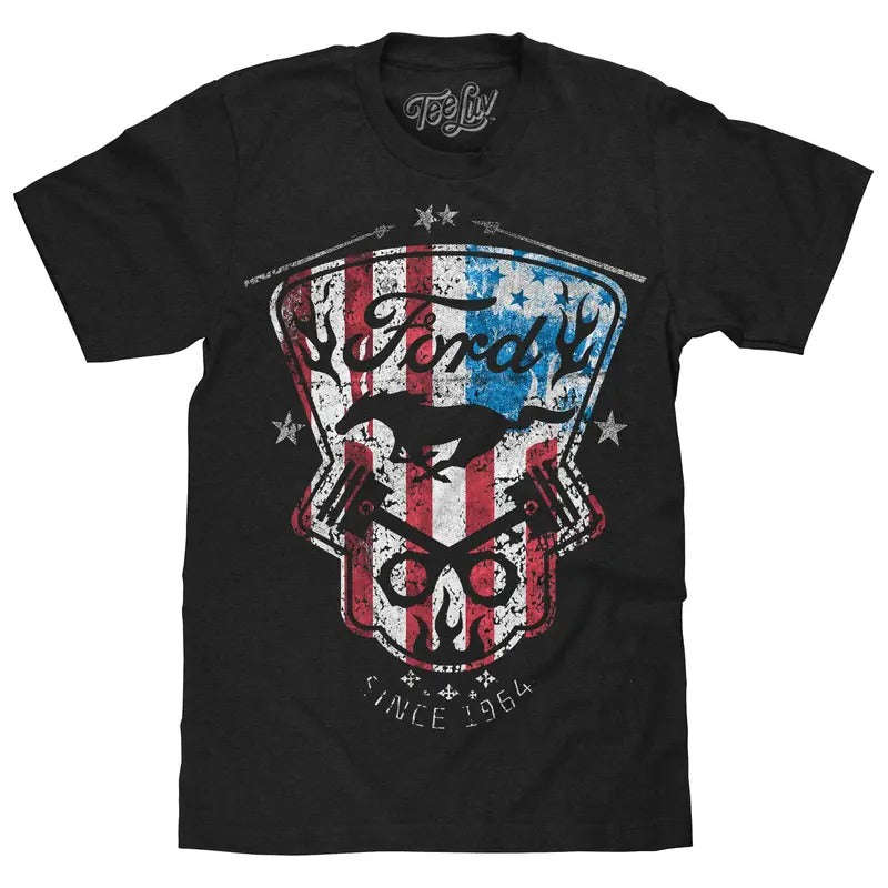 Ford Mustang American Flag T-Shirt - Black Hoodie, Sweatshirt | PureTeeCo.com