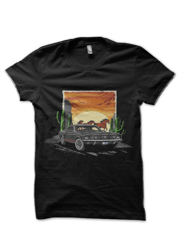 Ford Mustang Black T-Shirt Hoodie, Sweatshirt | PureTeeCo.com